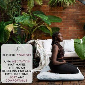 Zabuton Meditation Mat - Luxurious Meditation Cushion Floor Pillow (Grey)